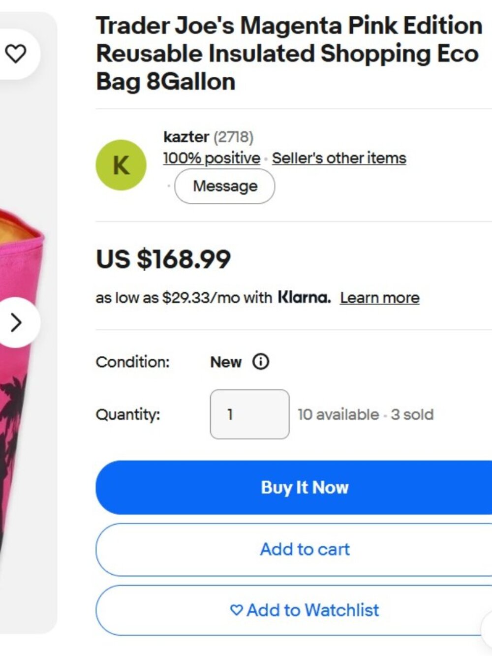 NWT Trader Joe's Magenta Pink Limited Edition LG Tote w/ PBJ & Mac Tote - Picture 9 of 16